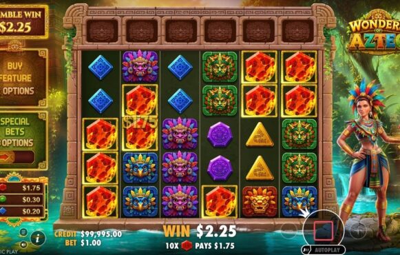 Screenshot from the New Wonders of Aztec Game by Pragmatic Play