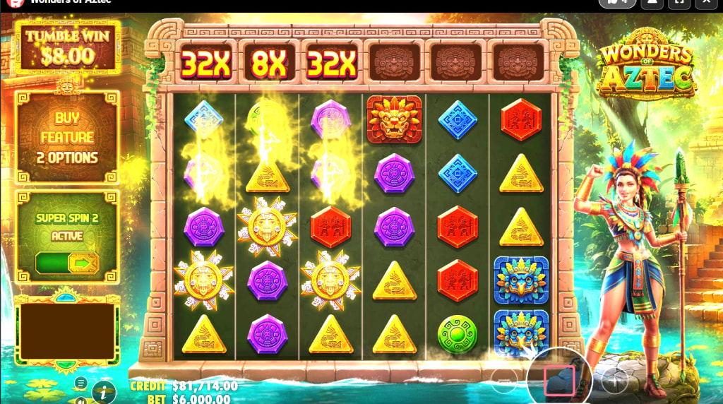 Skærmbillede af Super Spin i Wonders of Aztec