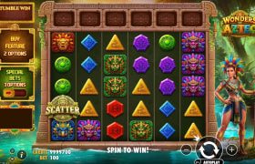 Screenshot van de nieuwe Wonders of Aztec slot van Pragmatic Play