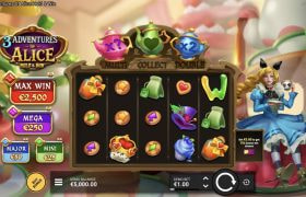 Screenshot from the new 3 Adventures of Alice slot by Hacksaw Gaming