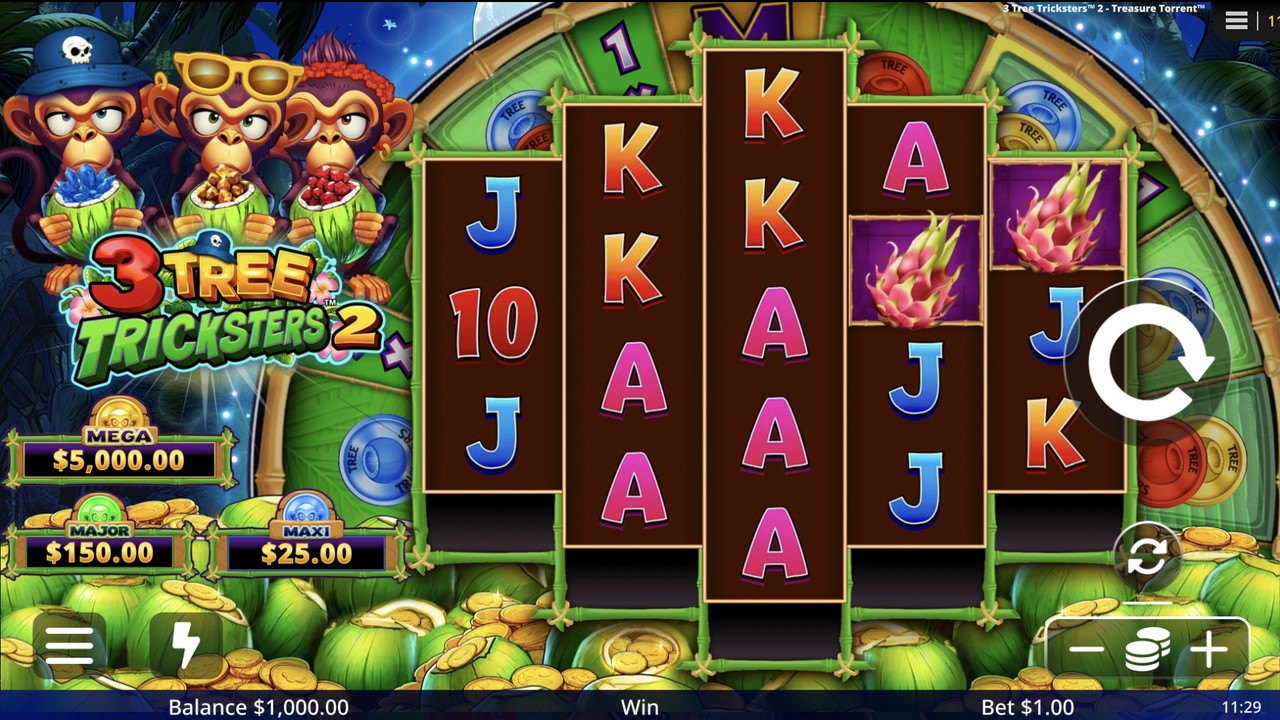 Screenshot from the New 3 Tree Tricksters 2 Slot by Light & Wonder
