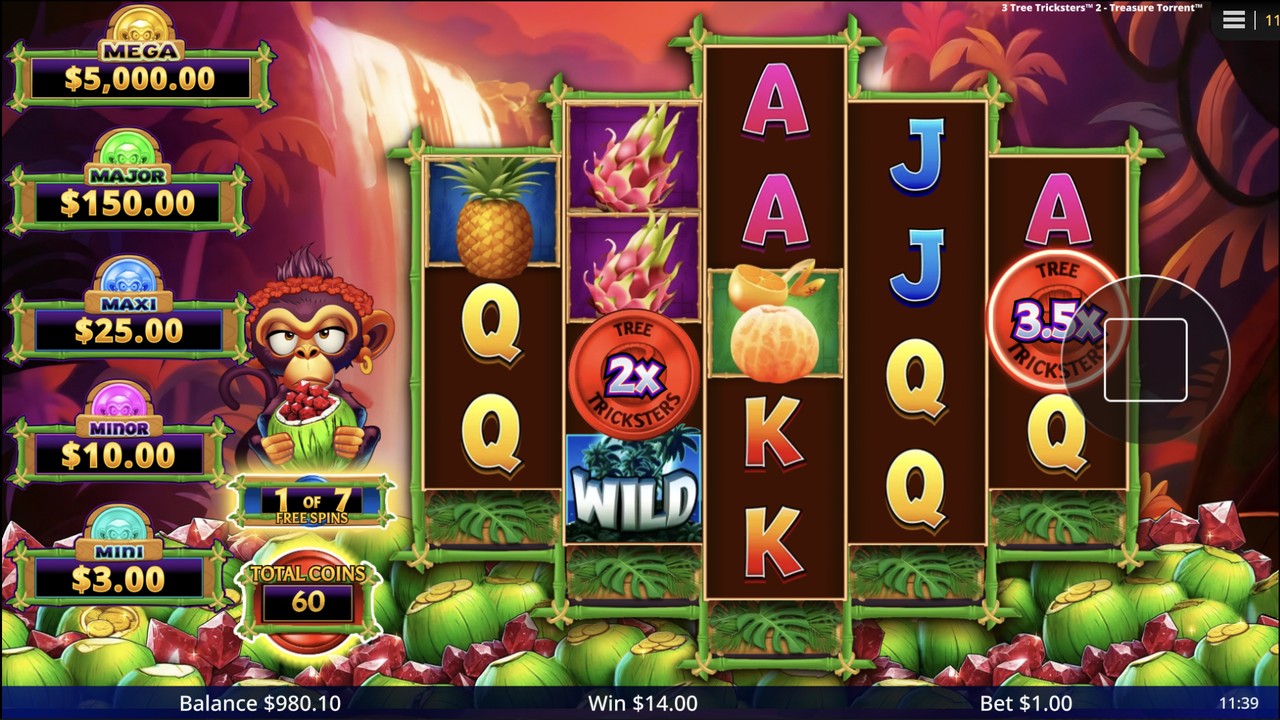 Screenshot from the Free Spins of 3 Tree Tricksters 2