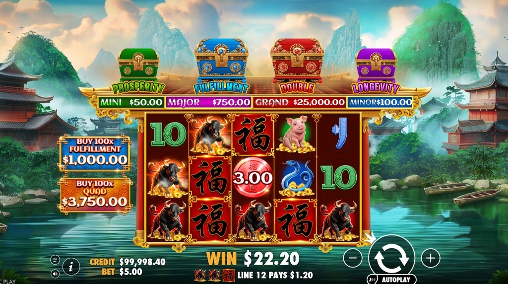 Screenshot from the New Chests Of Cai Shen – Infinity Slot by Pragmatic Play