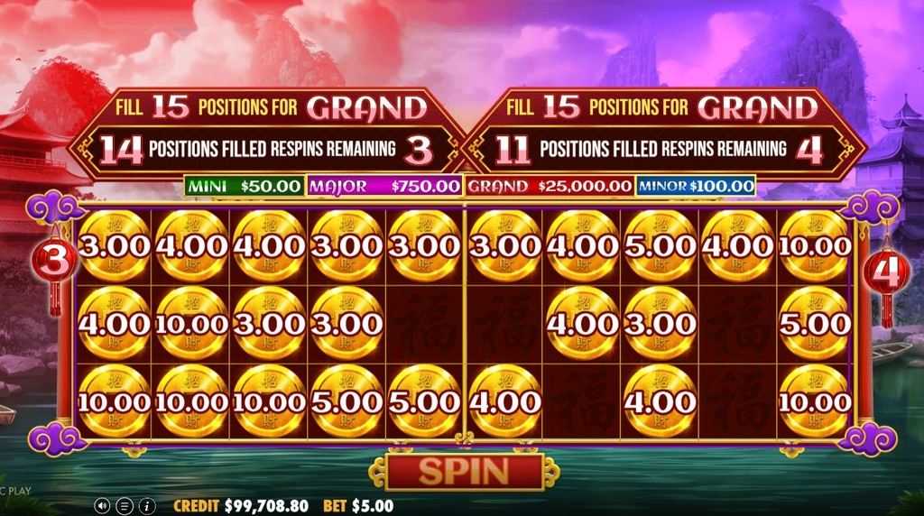 Screenshot from the Chest Respin of Chests Of Cai Shen – Infinity