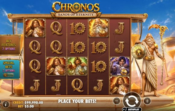 Screenshot from the New Chronos Sands of Eternity Slot by Pragmatic Play