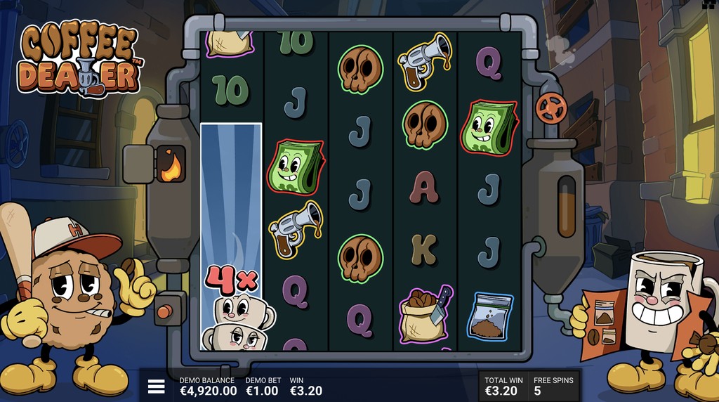 Screenshot from the free spins of Coffee Dealer