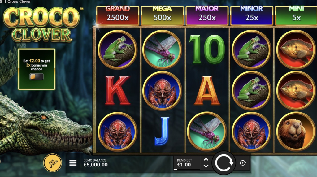 Screenshot from the New Croco Clover Slot by Hacksaw Gaming