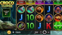 Screenshot cu noul slot Croco Clover dezvoltat de Hacksaw Gaming