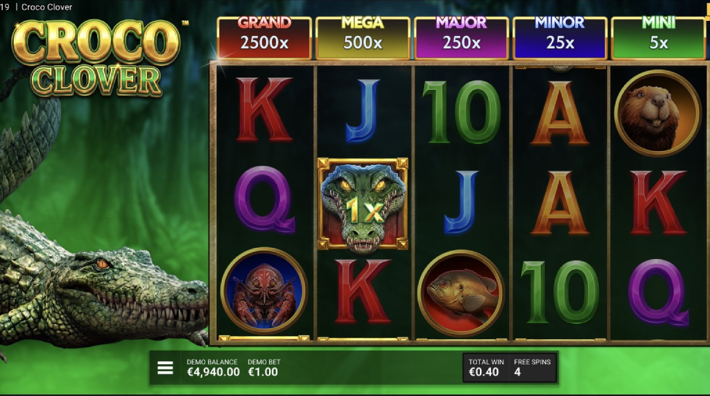Screenshot from the Snap Zone Free Spins of Croco Clover