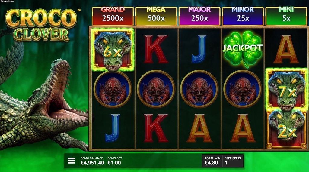 Screenshot van de Croco Clover Bonus