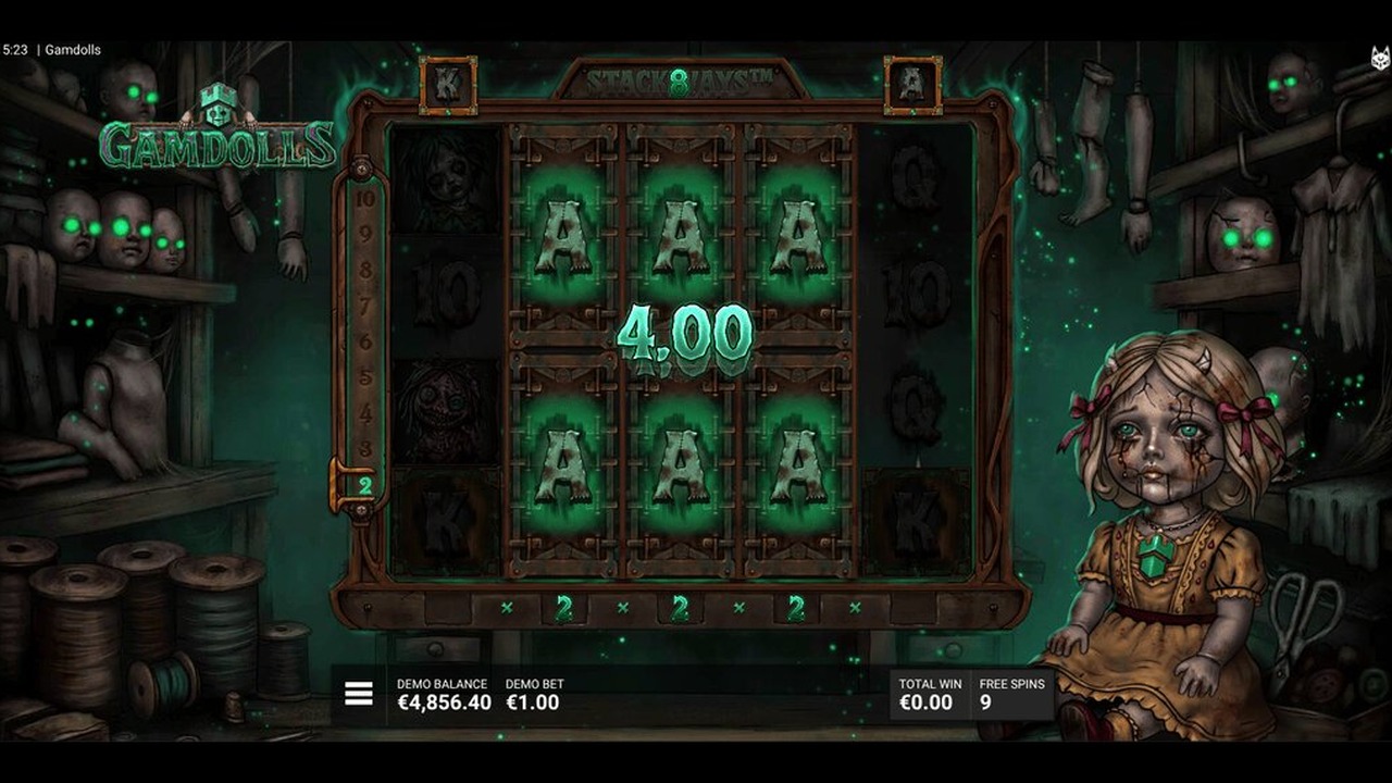Screenshot from the Are They Watching Us? Free Spins Feature of Gamdolls