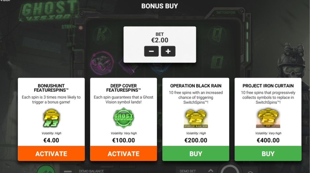 Screenshot from the Bonus Buy of Ghost Vision