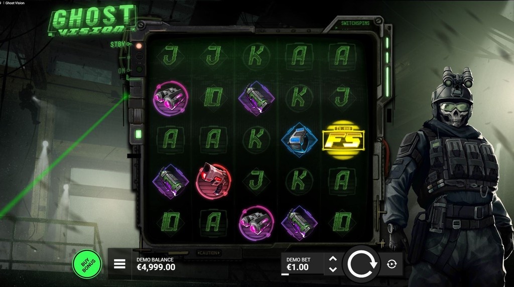 Screenshot van de nieuwe Ghost Vision slot van Hacksaw Gaming