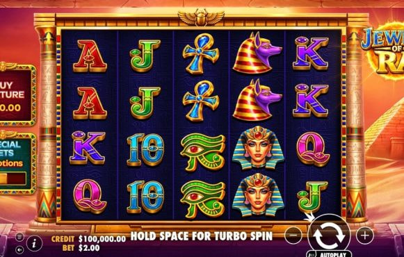 Screenshot di Jewels of Ra di Pragmatic Play