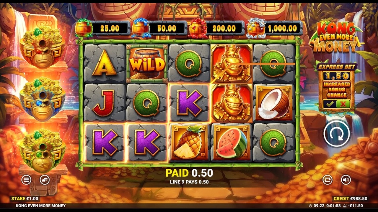 Screenshot from the New Kong Even More Money Game by Blueprint Gaming