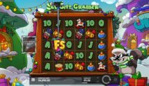 Screenshot fra den nye Le Gift Grabber slot af Hacksaw Gaming