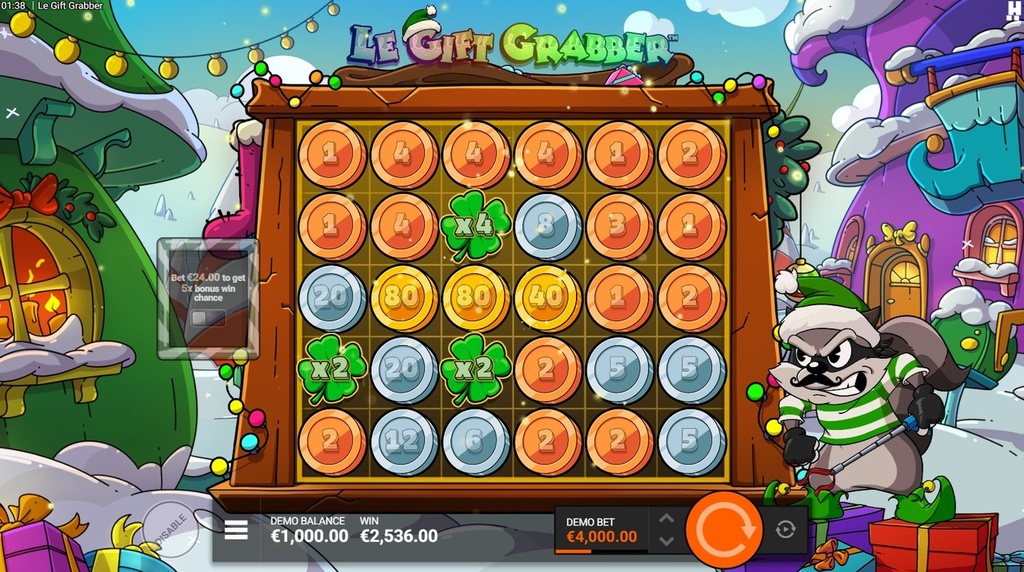 Screenshot af Chimney Epic Drop FeatureSpins i Le Gift Grabber