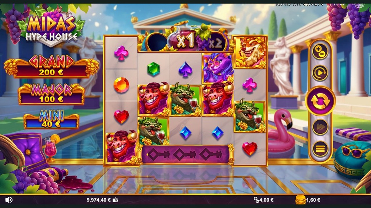 Screenshot from the New Midas Hype House Slot by Fantasma Games