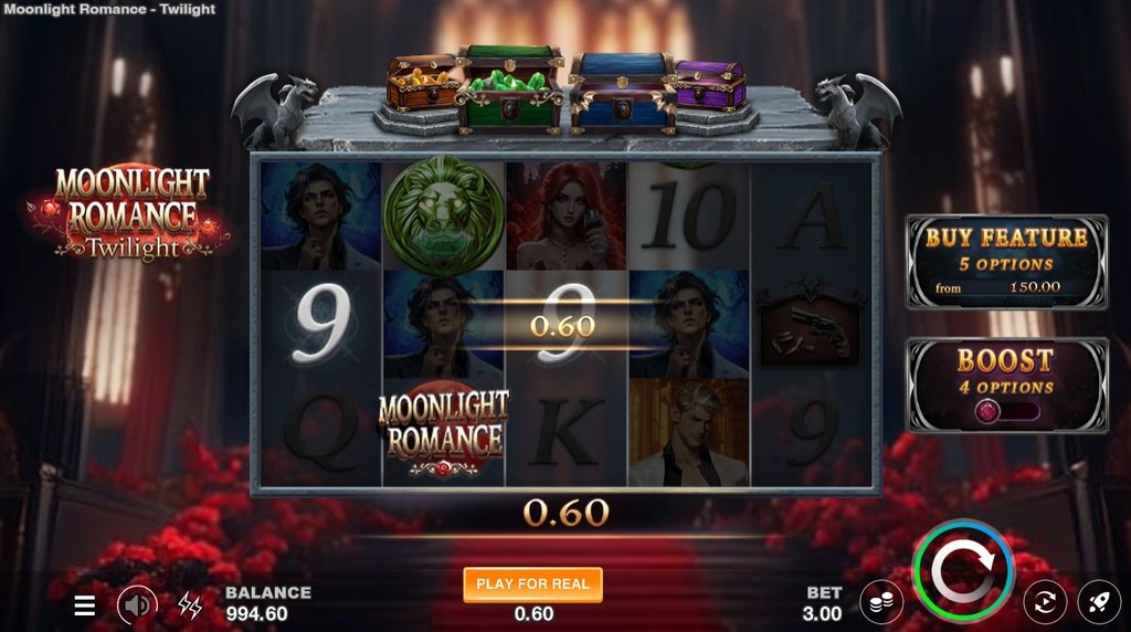Screenshot from the New Moonlight Romance Twilight Slot by Microgaming