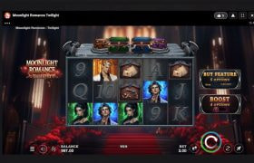 Screenshot cu noul slot Moonlight Romance Twilight dezvoltat de Microgaming