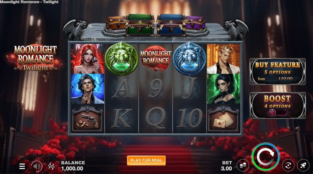 Screenshot della nuova slot Moonlight Romance Twilight di Microgaming