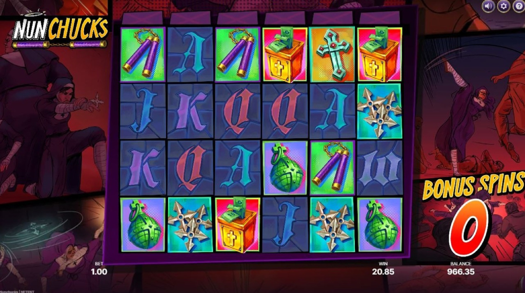 Screenshot van de Nunchucks Bonus