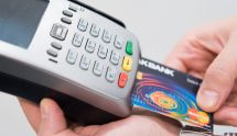 Debit card inserted into card reader