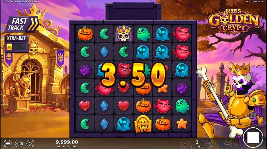 Screenshot from the New Ribs Golden Crypt Slot by Slotmill