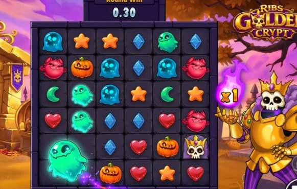 Screenshot from the Ribs' Golden Crypt Slot by Slotmill