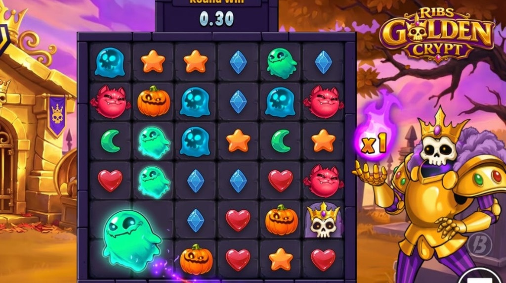 Screenshot from the Ribs' Golden Crypt Slot by Slotmill