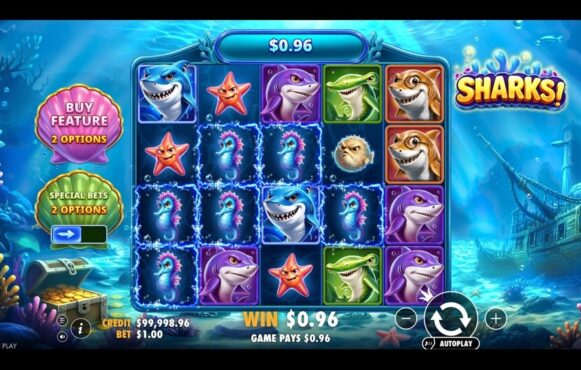 Screenshot from the New Sharks! Game by Pragmatic Play