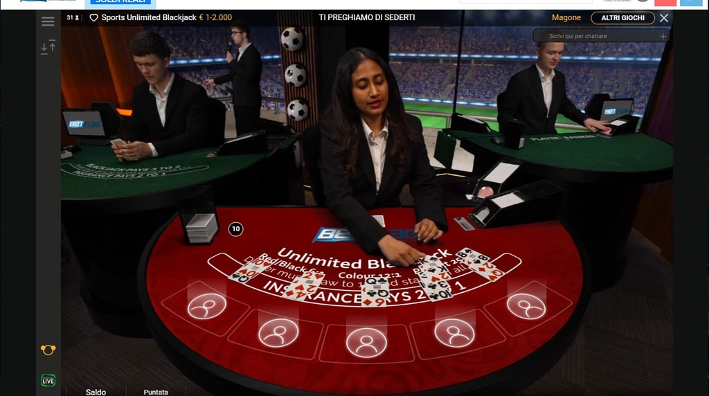 Sports Unlimited Blackjack di Playtech
