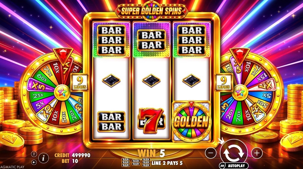Screenshot van de nieuwe Super Golden Spins slot van Pragmatic Play
