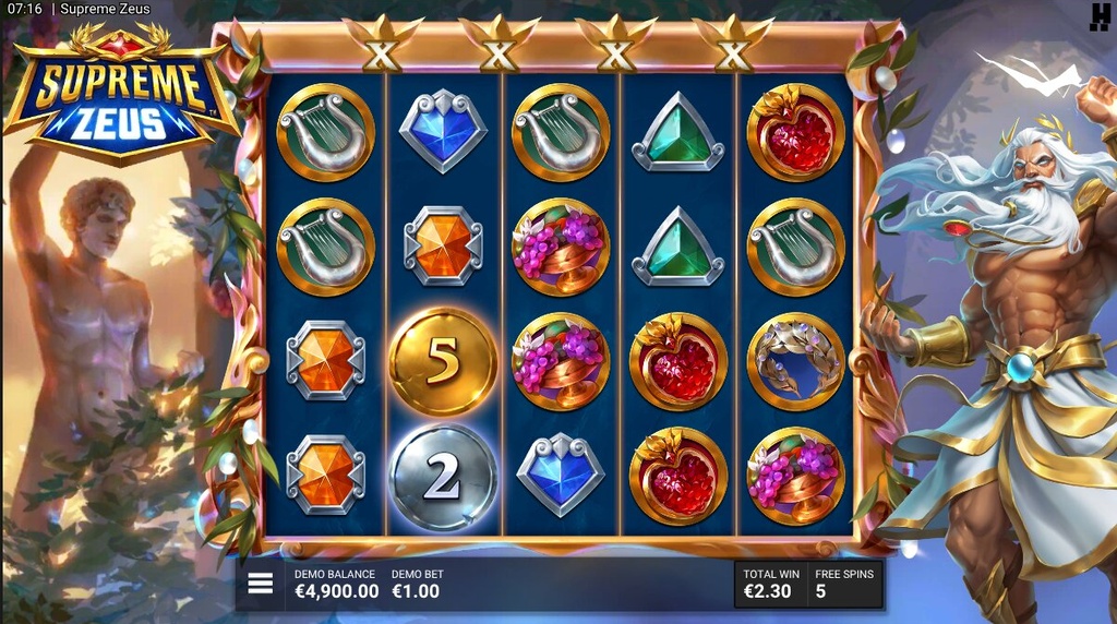 Screenshot from the New Supreme Zeus Slot by Hacksaw Gaming