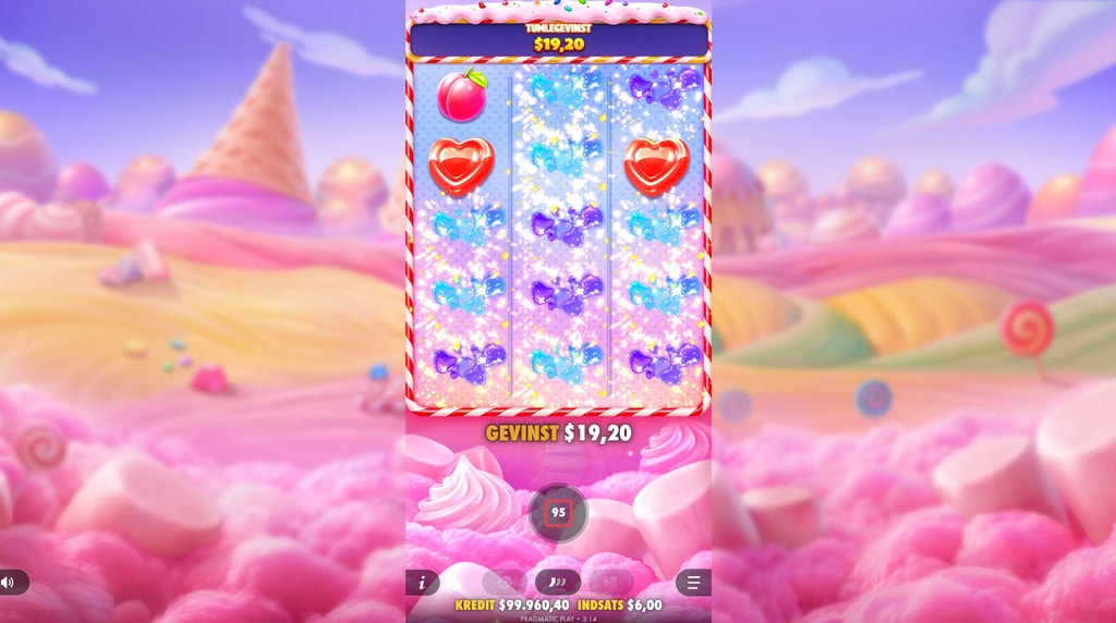 Screenshot fra den Nye Sweet Bonanza Pop Slot af Pragmatic Play