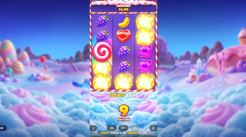 Skærmbillede af Free Spins i Sweet Bonanza Pop