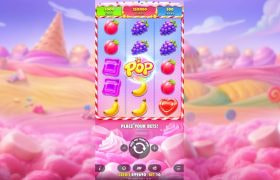 Screenshot van de nieuwe Sweet Bonanza Pop slot van Pragmatic Play