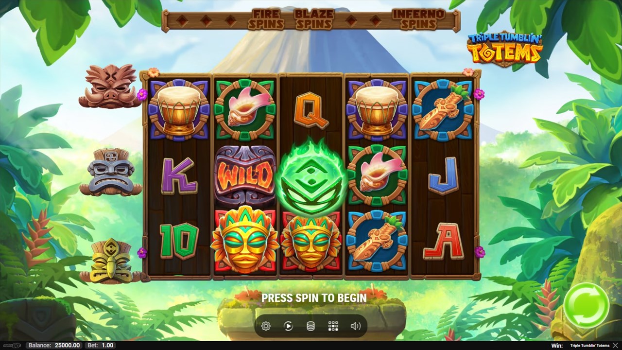 Screenshot from the New Triple Tumblin’ Totems Slot by Play'n GO