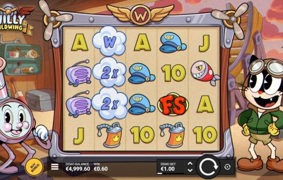 Screenshot van de nieuwe Willy Wildwing slot van Hacksaw Gaming