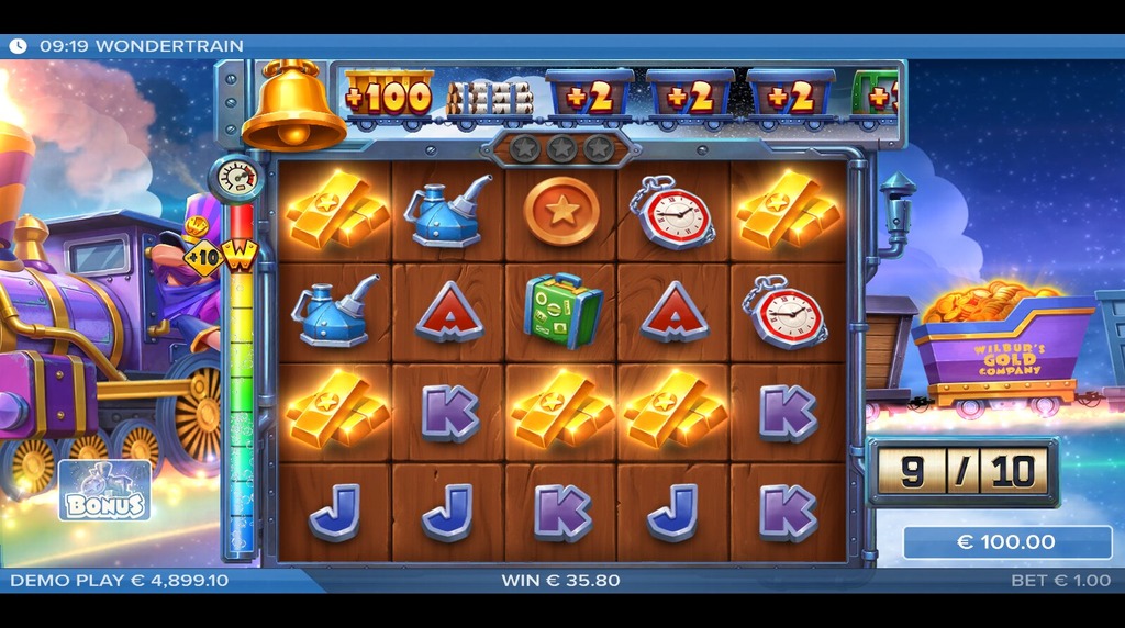 Screenshot from the Bonus Game Feature of Wondertrain