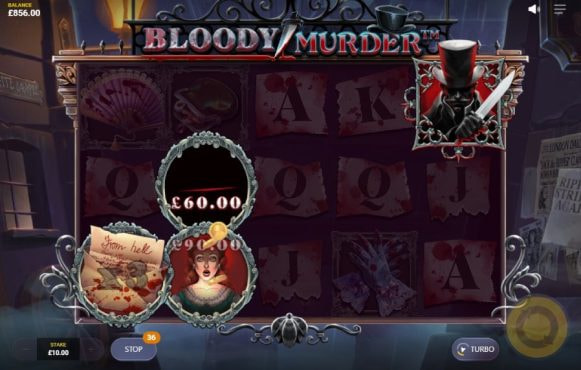 Skærmbillede fra det Nye Bloody Murder Slot af Red Tiger Gaming