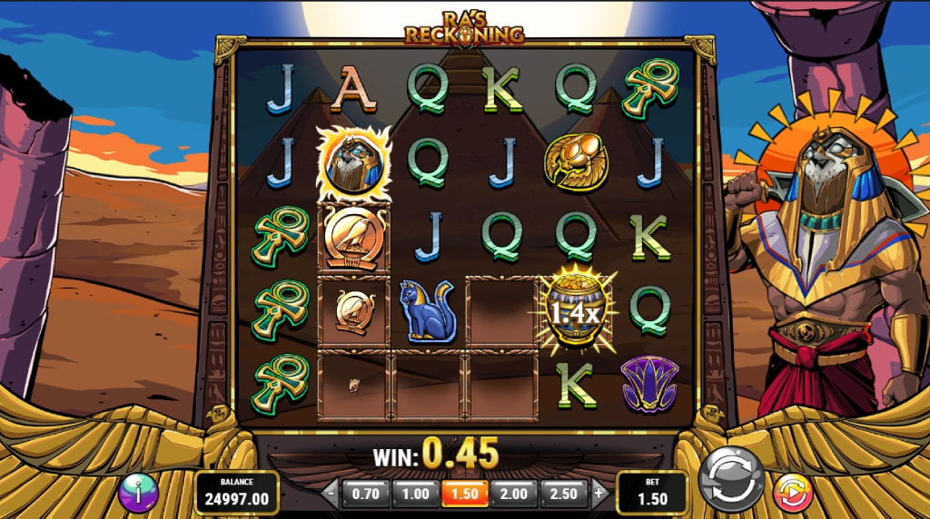 Screenshot fra den Nye Ra's Reckoning Slot af Play'n Go