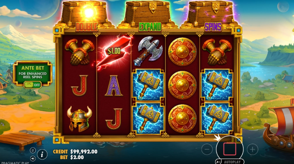 Screenshot fra den Nye Hammerstorm Slot af Pragmatic Play