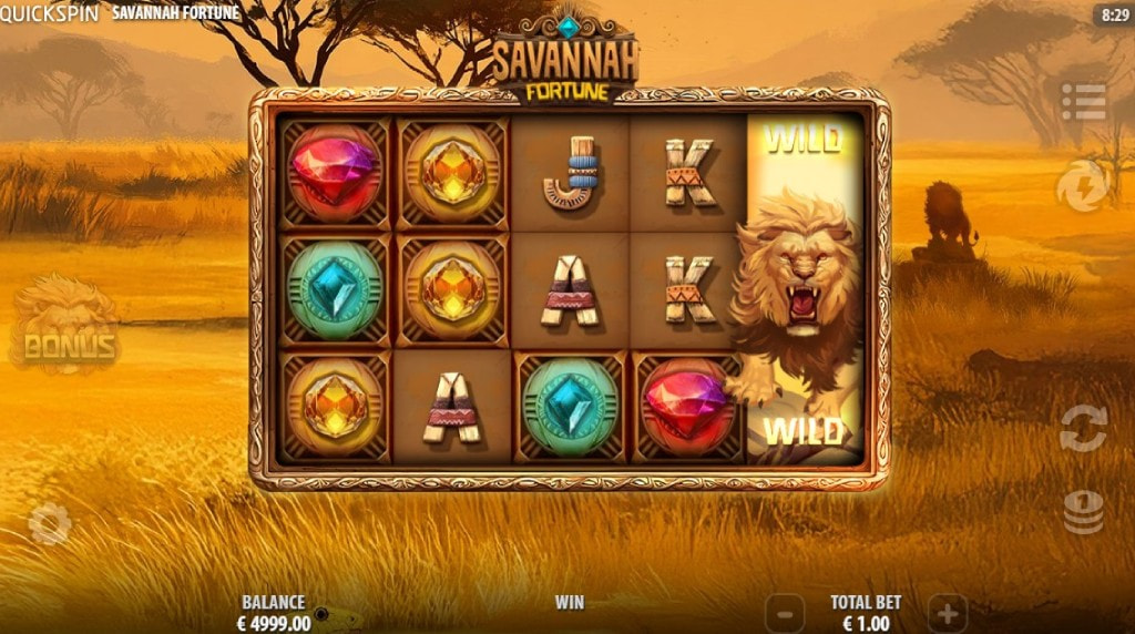 Screenshot fra den Nye Savannah Fortune Slot af Quickspin