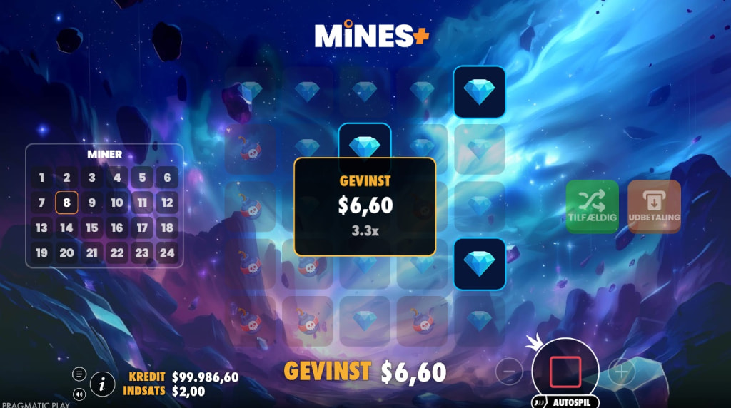 Screenshot fra den Nye Mines+ Slot af Pragmatic Play