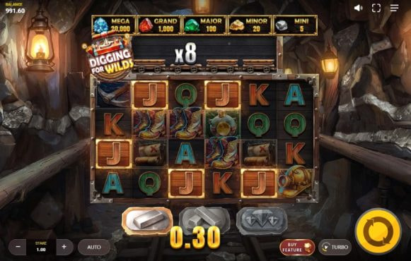 Screenshot fra den Nye Digging for Wilds Slot af Red Tiger