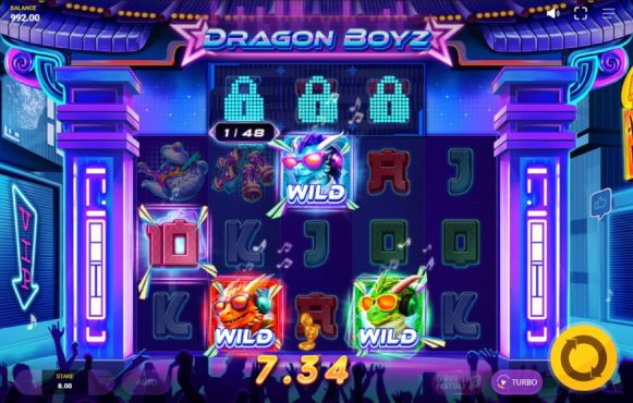 Screenshot fra den Nye Dragon Boyz Slot af Red Tiger