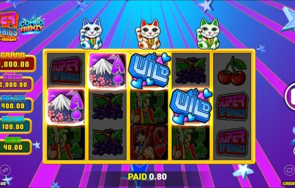 Screenshot fra den Nye Super Graphics Upside Down Slot af Blueprint Gaming