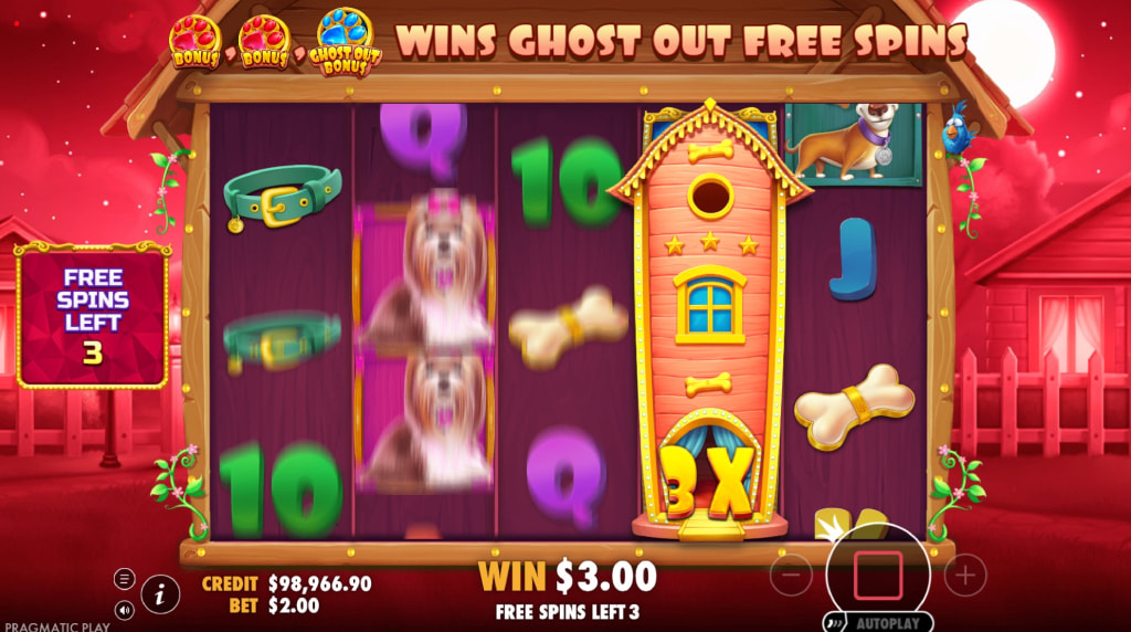 Skærmbillede af Free Spins i The Big Dog House