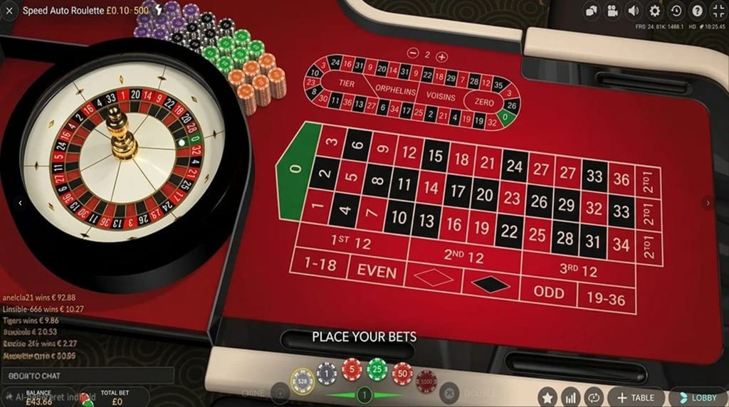 Skærmbillede af Speed Roulette demo
